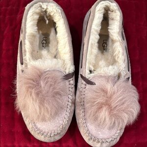 UGG Women's Fluffy Tan Moccasins